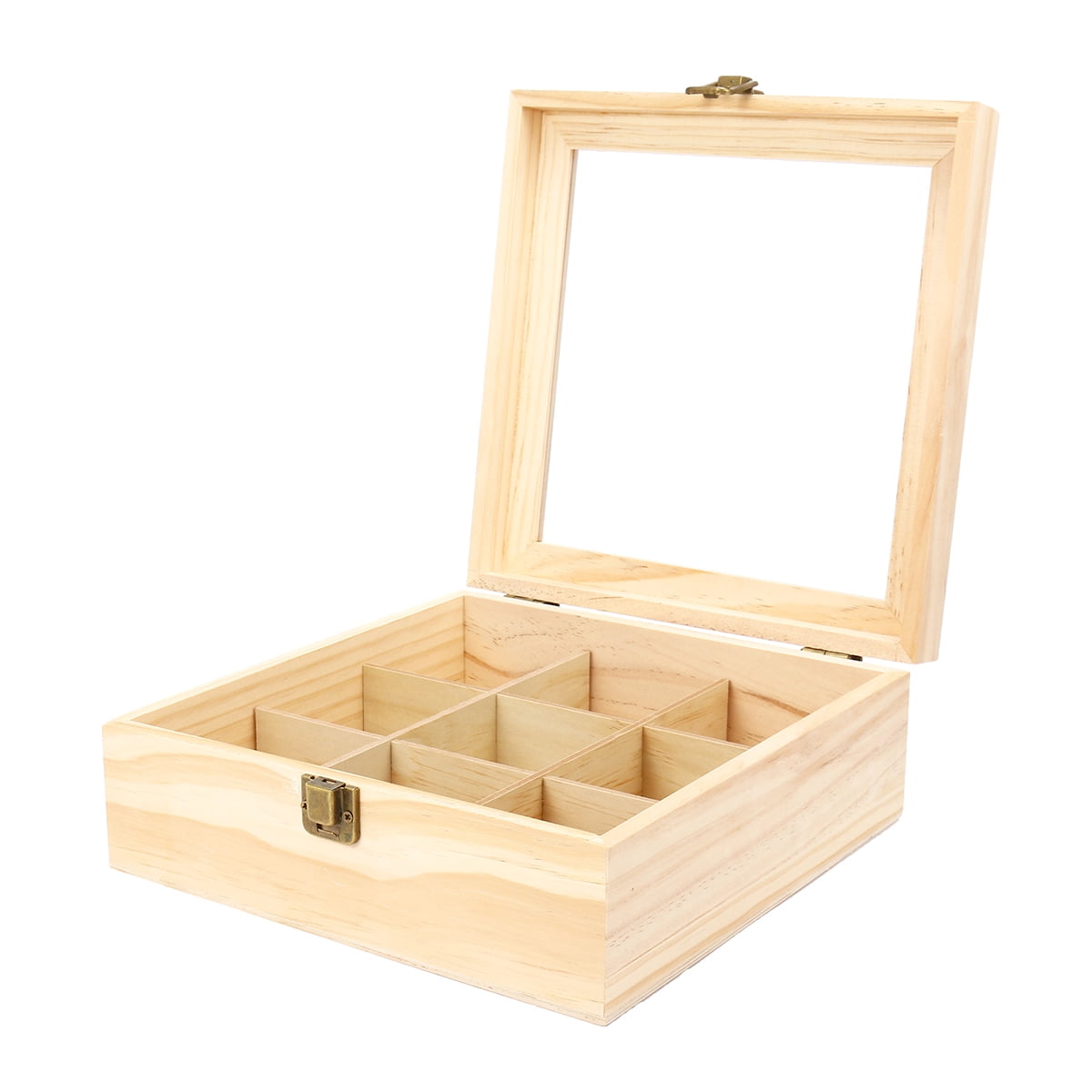 Tea Chest Box Wooden Tea Box Storage Organizer with ...