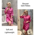 thumbnail image 2 of Ekouaer Silky Robes for Women Satin Knee Length Bride Bridesmaid Wedding Party Bathrobe Lightweight Sexy Sleepwear with Pockets, 2 of 6