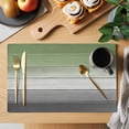thumbnail image 2 of Sage Green Gray Placemats Set of 4 Vintage Country Ombre Chic Wooden Grain Place Mats Indoor Wipeable Table Mats Washable Cloth Dining Table Placemats for Kitchen Holiday Party Home Decor 13x19 Inch, 2 of 9
