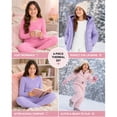 thumbnail image 3 of dELiA*s Girls Thermal Underwear Set Waffle Knit Shirt and Long Johns (2T-16), Lavender/White/Medium Pink, 3 of 7