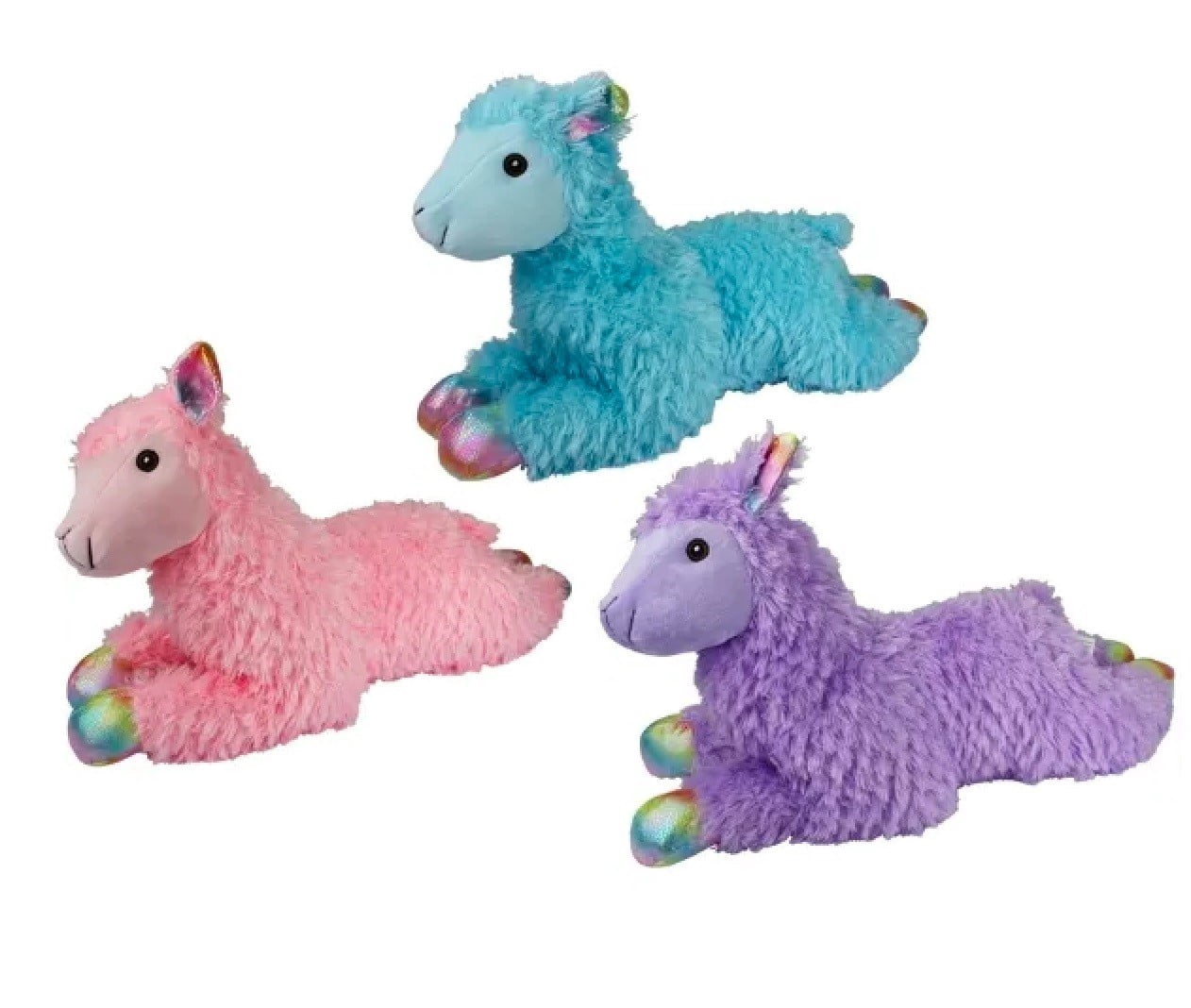 Jumbo Dog Toys Soft Stuffed Plush Cuddle and Play Animal Themes for All Breeds (Blue Llama)