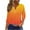 Womens Tops Orange, variant on Womens Notch V Neck T Shirts, Eyelet Tops for Women Fall Lightweight Casual Hollow Ombre Tie Dye Button Up 3/4 Sleeve Dressy Blouses