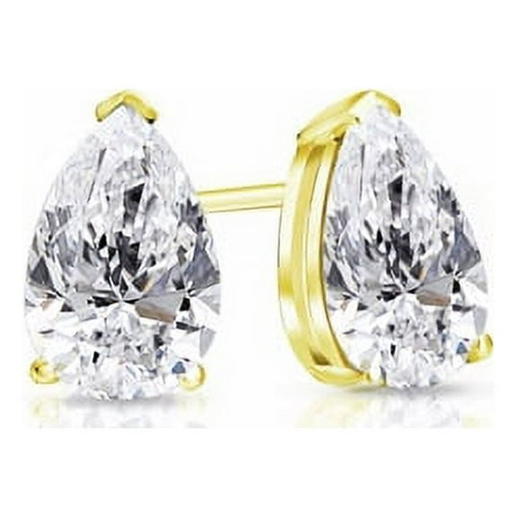 3.00 Carat Stunning Pear Cut Lab Created Diamond Wedding Stud Earrings for Gift Solid 18K Yellow Gold Screw Back Beautiful Studs Earring