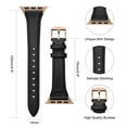 thumbnail image 6 of Slim Leather Band Compatible with Apple Watch Band 40mm 38mm 41mm 42mm 44mm 45mm 49mm Women, Top Grain Genuine Leather Strap Thin Watch Wristband for iWatch Series 9 8 7 6 5 4 3 2 1 SE Ultra 2, 6 of 8