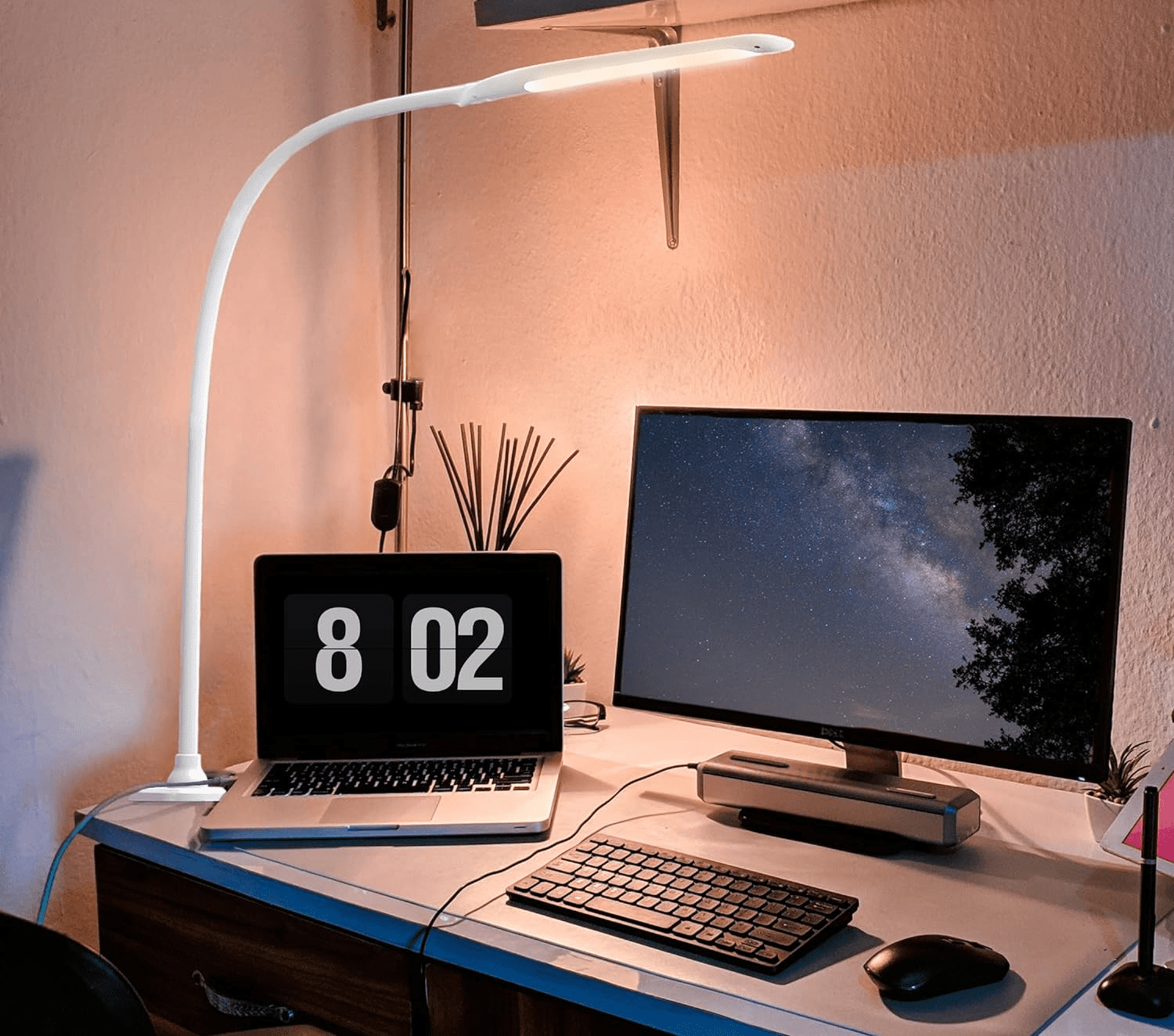YOUKOYI LED Desk Lamp with Clamp Architect Desk Lamp for Home Office with Touch Control 9W Clip on Desk Lamp Swing Arm Desk Light 3 Color Modes and Stepless Dimming Flexible Gooseneck