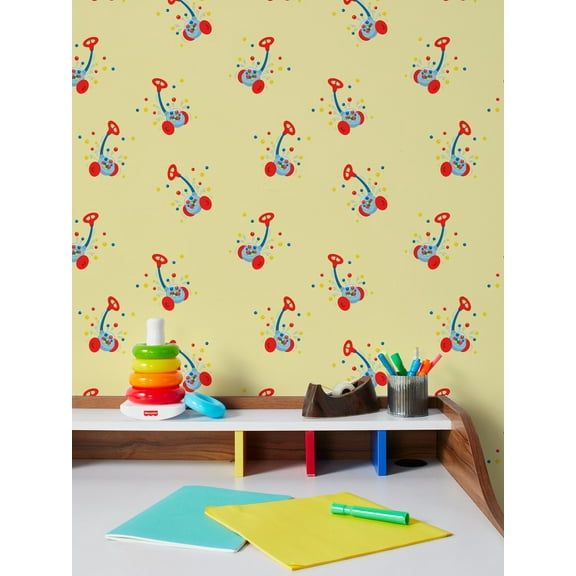 Corn Popper Removable Vinyl Wallpaper By Fisher-Price - Yellow