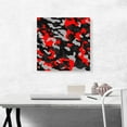 thumbnail image 2 of ARTCANVAS Red Dark Gray Black Camo Camouflage Pattern Canvas Art Print - Size: 18" x 18" (0.75" Deep), 2 of 9