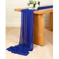 thumbnail image 3 of HWZWT Extra Long 10' Blue Tablecloth Table Covering Rustic Wedding Bridal Shower Baby Shower Party Table Decorations 27 x 168 Inch Royal Blue Chiffon Wedding Table Runner 27 x 168 Inch, 3 of 5