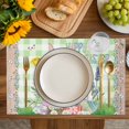 thumbnail image 4 of Easter Placemats Set of 4, Spring Rabbit Botanical Flowers Eggs Plaid Placemats for Dining Table, Place Mats for Kitchen Tabletop, Waterproof Wipeable Dining Table Mats Set, 4 of 9