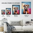 thumbnail image 3 of Brindle Boxer Dog Lover Gift Pet Portrait Blue Pink Orange Artwork Painting Unframed Wall Art Print Poster Home Decor Premium, 3 of 5
