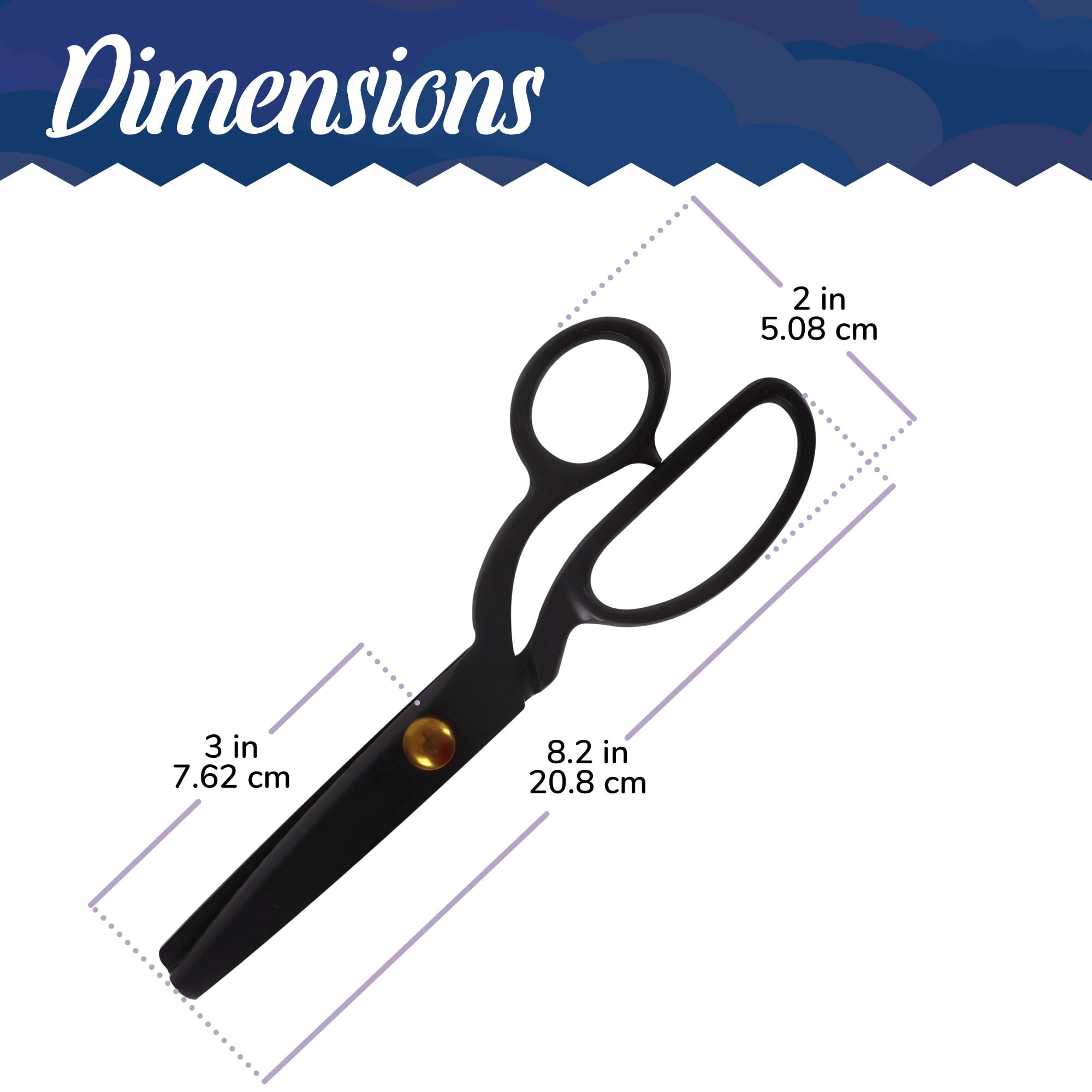 JubileeYarn Metal Pinking Shears - Black - 1 Unit