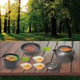 thumbnail image 4 of XunW Outdoor Tableware Camping Cooking Set Carabiner Space-Saving Green Cutting Board Hard Alumina Corkscrew Kettle, 4 of 9