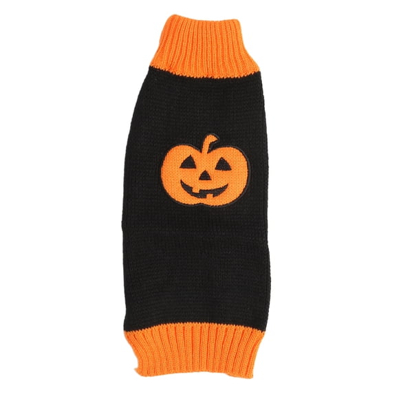 Suéter de Halloween para mascotas, cálido y elástico, cuello alto, lindo jersey de calabaza para mascotas, ropa para perro gato, Otoño Invierno XS