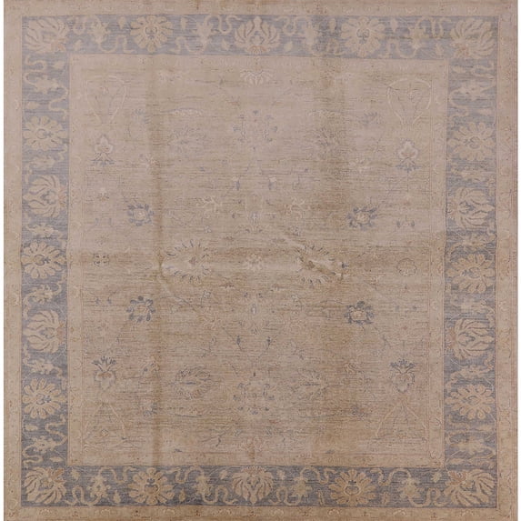 Ahgly Company Indoor Square Mid-Century Modern Dark Almond Brown Oriental Area Rugs, 8' Square