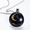 thumbnail image 2 of New Moon Symbol Elegant Glass Circular Pendant Necklace - Handcrafted Jewelry for Women, 2 of 5