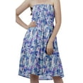 thumbnail image 2 of Moomaya Strapless Sundresses For Women Printed Crepe Smocked Tube Womens Dress, 2 of 6