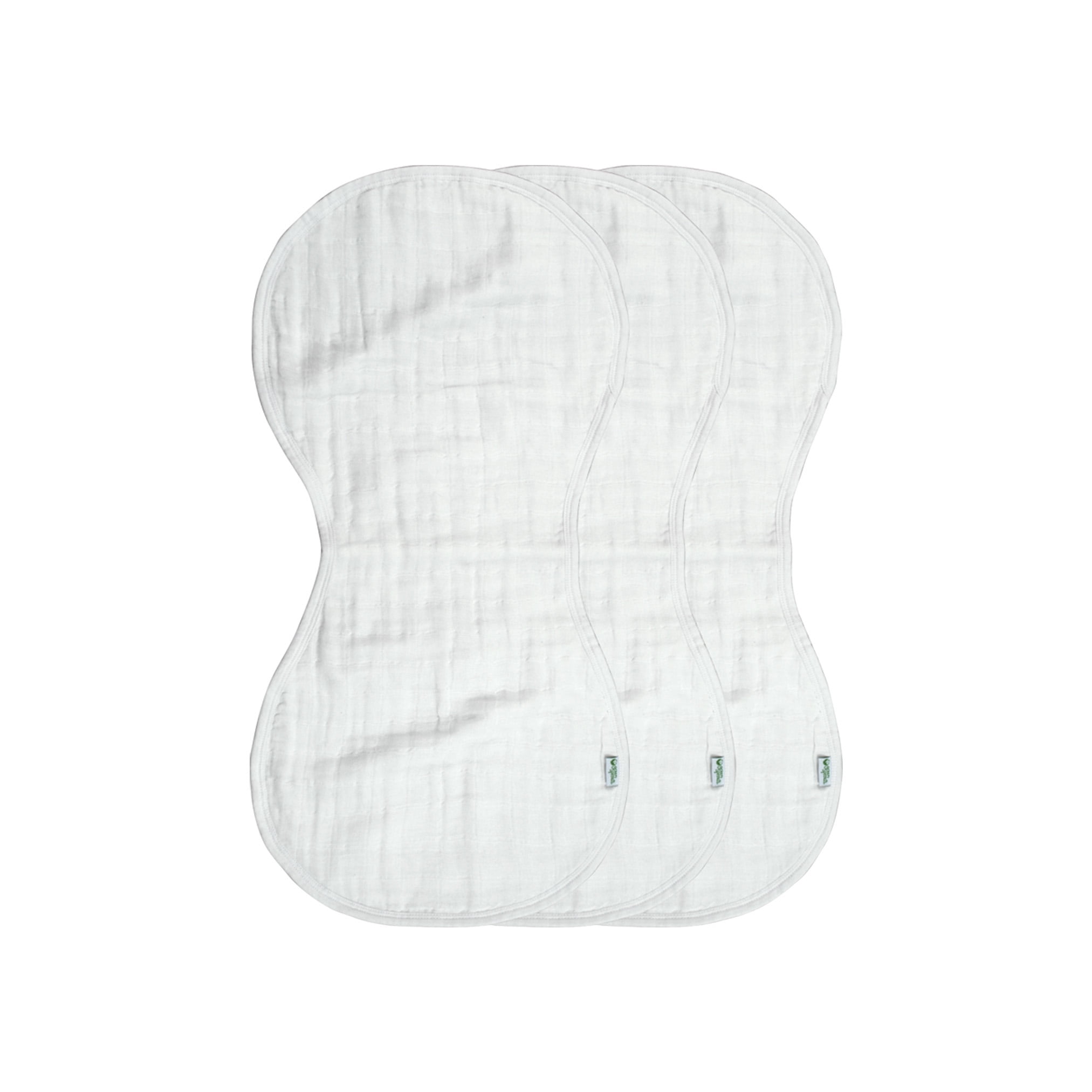 green sprouts Organic Cotton Muslin Burp Cloths(3pk)-White Set