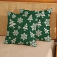 thumbnail image 4 of Christmas Pillow Covers 18x18 Inch 2 Pcs Sage Green Cream Christmas Tree Decor Throw Pillows Winter Snowflakes Xmas Holiday Farmhouse Decorations Pillowcase Linen Cushion Cover for Couch Sofa, 4 of 6