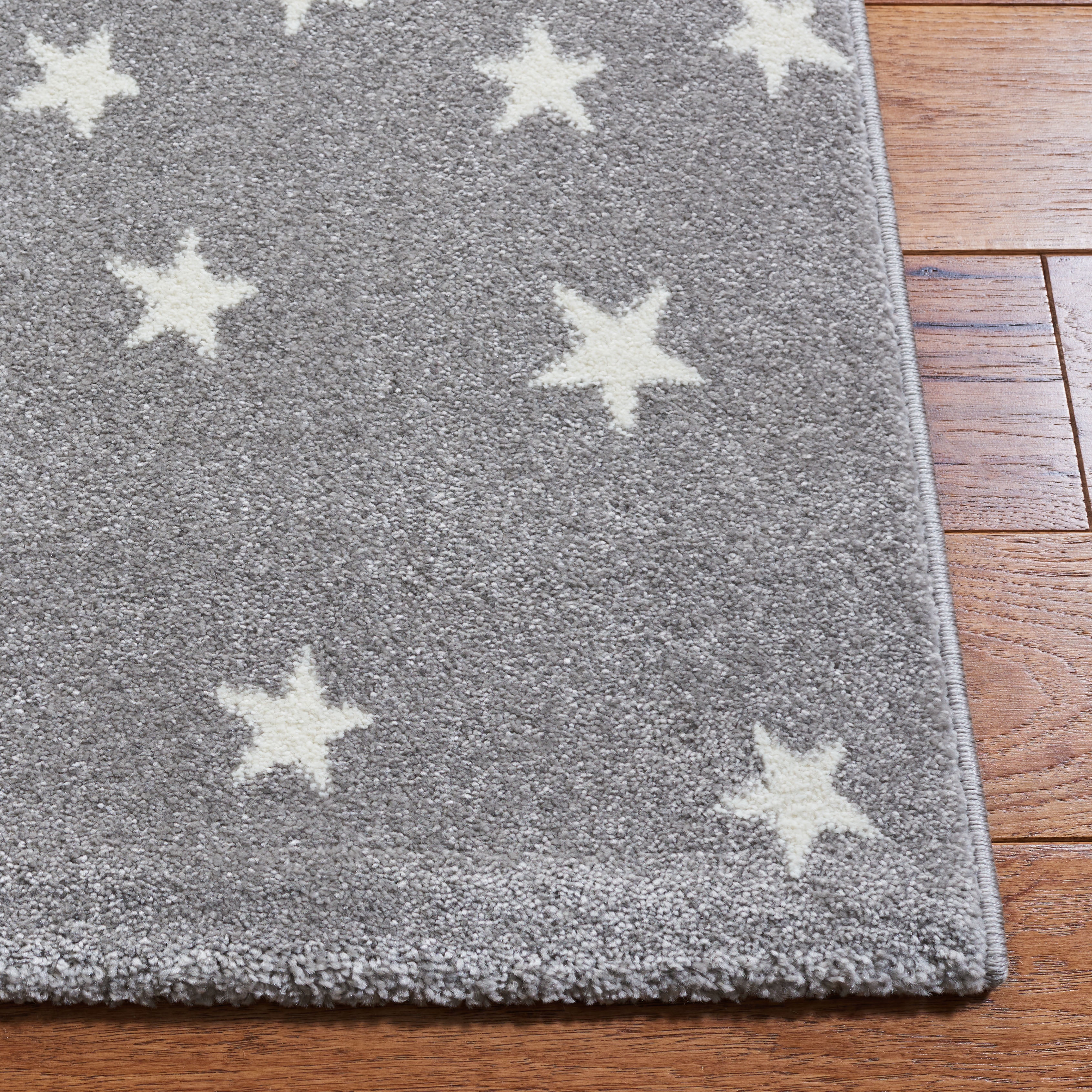 SAFAVIEH Carousel Kids Moon in the Stars Area Rug, Light Gray/White, 8' x 10'