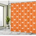 thumbnail image 5 of Ambesonne Crown Shower Curtain, Simplistic Royalty Head Items, 69"Wx75"L, Burnt Orange and White, 5 of 5