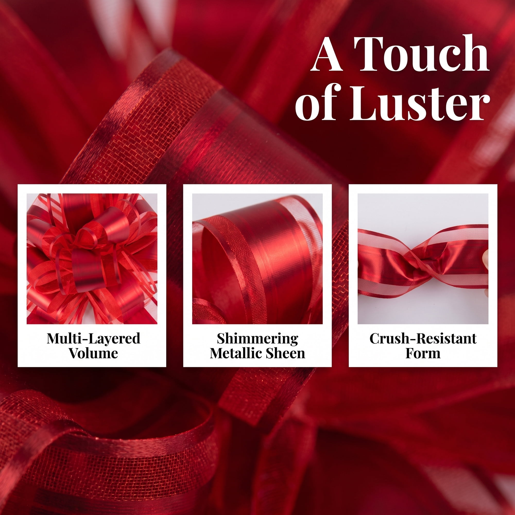 Unique Bargains Elegant Multi-Layered Star Bows for Gift Wrapping and Decoration Red