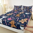 thumbnail image 3 of Manfei Kawaii Gingerbread Full Size Sheets 4pcs, Coffee Milk Tea Sled Bed Sheets, Merry Christmas Sheet Sets, Luxury Bedroom Decor, 3 of 7