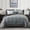Grey-stripe, variant on 7 Pieces Queen Size Gray Striped All Season Bedding Set, Complete Bed Kit with Sheets and Pillowcases
