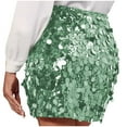thumbnail image 4 of Abomasnow Sequin Skirt for Women Sexy Sparkly Stretchy Bodycon Mini Skirts Night Out Evening Party Cocktail Long Glitter Skirts, 4 of 5