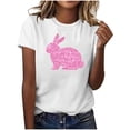 thumbnail image 1 of Mujeres Manga Corta de Verano Tops Pascua Impresa Cuello Redondo, Blusa de Moda Casual para la Primavera, 1 of 4