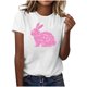 thumbnail image 1 of Mujeres Manga Corta de Verano Tops Pascua Impresa Cuello Redondo, Blusa de Moda Casual para la Primavera, 1 of 4