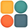 thumbnail image 1 of SHOWERORO Cat Wet Food Plate Round Shallow Design 4Pcs Assorted Color Modern Appearance For Puppies, 1 of 6