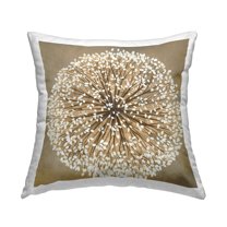 Stupell Industries Abstract Dandelion Flower Full Bloom White Glam Brown,18 x 7 x 18 Decorative Pillows