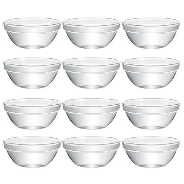 YOPTOP Bols Bol Verre Dessert Petits Plats Pouding Transparent Mini Rond Accompagnement Tasses de Préparation Ramequins de Service hors-D'œuvre Empilable