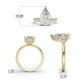 thumbnail image 4 of Classic Hidden Halo Lab Grown Diamond Engagement Ring in 14K Yellow Gold (3 CT Pear Center) Ring Size : 8, 4 of 5
