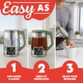 thumbnail image 4 of Gourmia Electric Kettle 1.7L with 6 Presets, Digital Display, and Tea Infuser, Green, 4 of 10