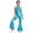 Blue, variant on Girls Sleeveless Sequins Tassels Jazz Dance Flared Jumpsuit for Retro 70s Disco Hippie Clothes Silver 12