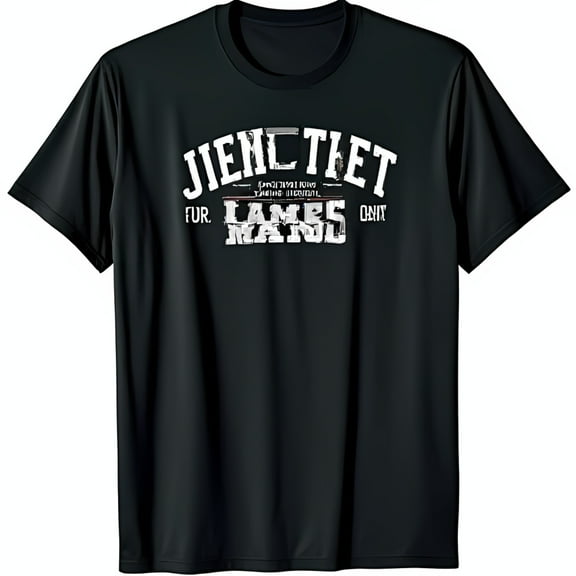 Stylish Black T-Shirt with Unique 'JEML THT' Graphic & Motivational Quote