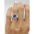 thumbnail image 2 of 10x8mm Lab Created Ceylon Blue Sapphire, Oval Cut, SeaShell Ocean Themed Ring, Sterling Silver,, 2 of 4