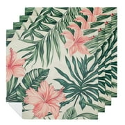 JRXY Flowers Leaves Jungle Polyester Party Dinner Decoration Washable Napkins Home Decor (Pack of 6) 2 PCS