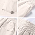 thumbnail image 4 of Bixock Maternity Shorts High Waisted Over The Belly Workout Cargo Pants with Pockets Cotton Linen Blend Wide Leg Pregnancy Pants with Pockets Maternity Clothes, 4 of 6
