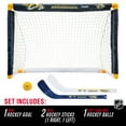thumbnail image 2 of Franklin Sports NHL Nashville Predators Mini Hockey Set - Kids Indoor Knee Hockey Goal, Ball, + 2 Mini Hockey Stick Combo Set - Youth NHL Team Indoor Toy Knee Hockey Sets - NHL Official - Ages 3+, 2 of 7