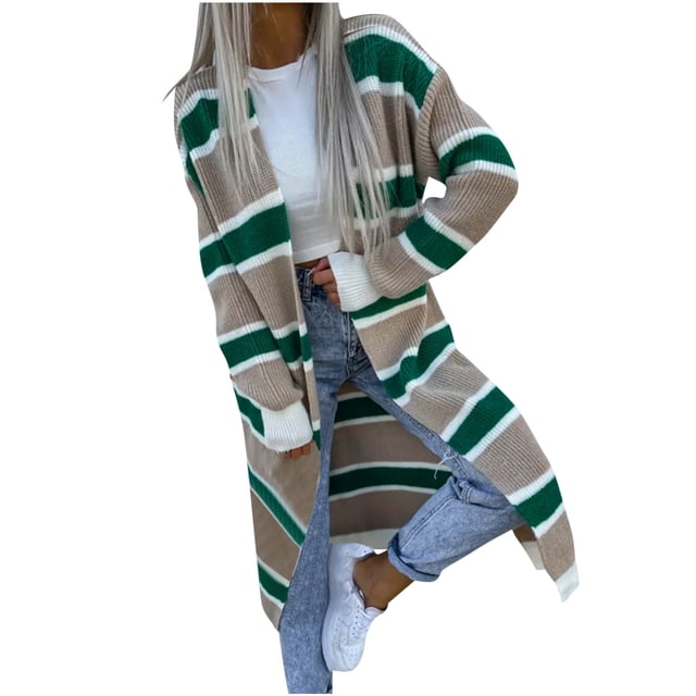 Yuyuzo Womens Plus Size Cardigans Long Sleeve Sweater Jackets Coats Open Front Solid Color Knitwear Outwear