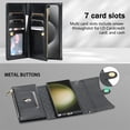 thumbnail image 2 of Crossbody Wallet Case for Samsung Galaxy S25 Ultra,[RFID Blocking] Credit Card Holder with Should Strap & Lanyard, PU Leather Zipper Purse Magnetic Flip Cover For Samsung Galaxy S25 Ultra,Black, 2 of 11