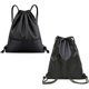 thumbnail image 3 of 1 Uds. Bolsa de gimnasio con cordón, bolsa de natación con cordón negro, bolsas deportivas con cordón de PE, mochila impermeable con bolsillo y cremallera, para mujeres y hombres (40*47cm), 3 of 5