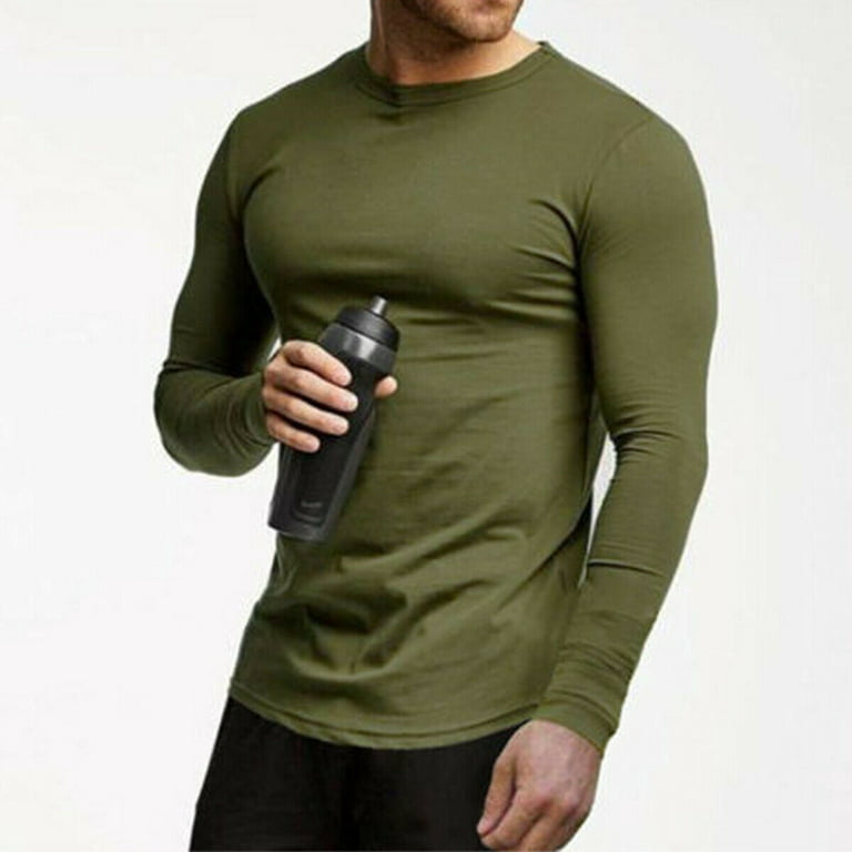 Men's Sleeve Bodybuilding T-shirt Slim Muscle Tops Fitness Top -