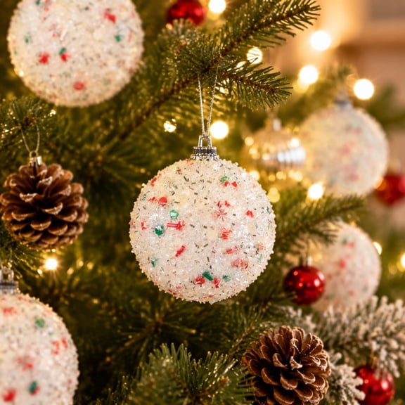 Christmas Balls Christmas Tree Decoration Ornaments Shatterproof Hanging Balls for Birthday Halloween Holiday Wedding Decorations Set of 3pcs