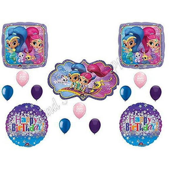 SHIMMER AND SHINE HAPPY Birthday Party Balloons Decoration Supplies Genie Nick