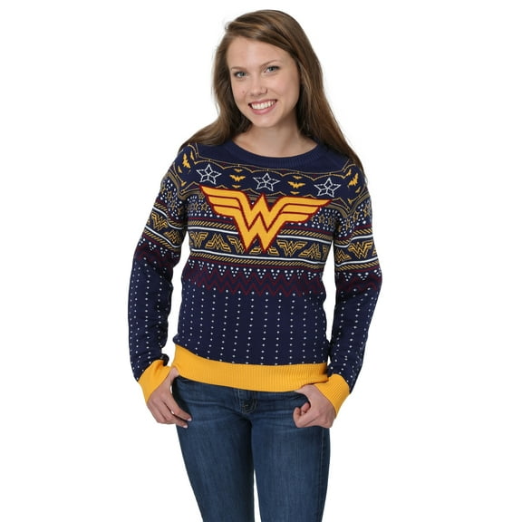 Wonder Woman Navy Women's Ugly Christmas Sweater