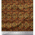 thumbnail image 1 of Soimoi Brown Silk Fabric Tiger Animal Skin Print Sewing Fabric Yard 44 Inch Wide, 1 of 3