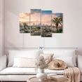 thumbnail image 2 of Elephant Stock Los Angeles City Wall Art - Horizontal Multi Panel Canvas - Living Room Wall Decor - City Multi Panel - Orange And Green Decor - 43" x 27", 2 of 8